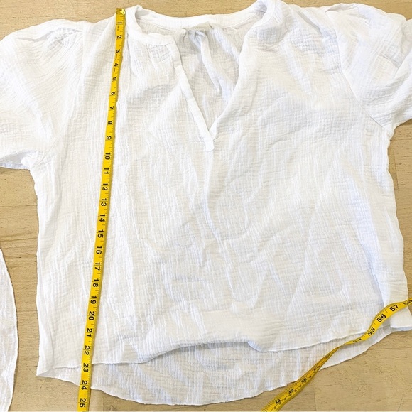 Joie 100% cotton gauze oversized top with pleated shoulders - Picture 6 of 6